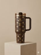 40oz Tumbler with Handle and Straw - Coffee