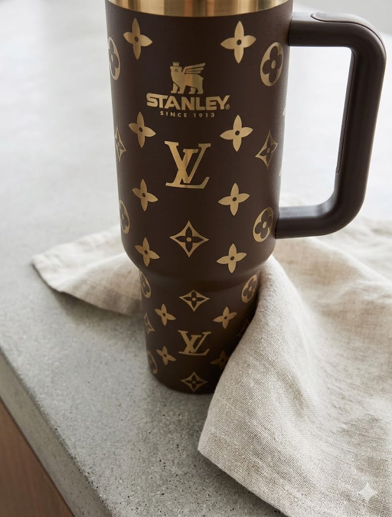 40oz Tumbler with Handle and Straw - Coffee