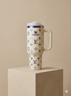 40oz Tumbler with Handle and Straw - Coffee