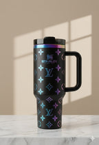 40oz Tumbler with Handle and Straw - Coffee