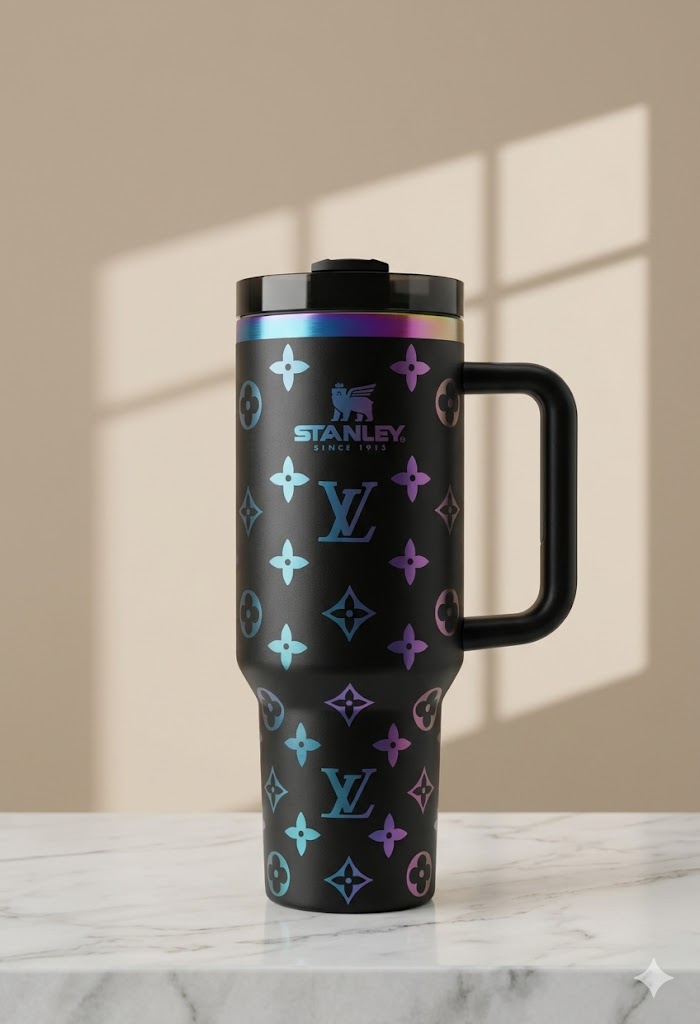 40oz Tumbler with Handle and Straw - Coffee